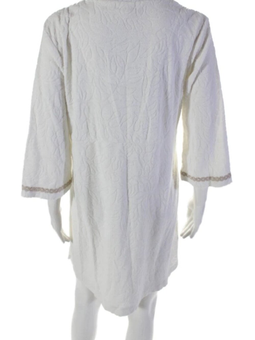 Lilly Pulitzer White Floral Embossed Terry Coverup Size L - Picture 4 of 8